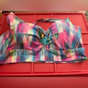 Torrid Criss Cross Straps Underwire Swim Top 2X multicolor